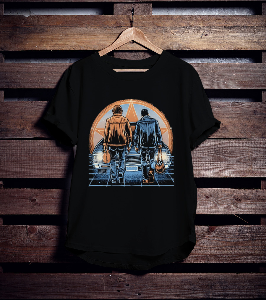 Sam And Dean Winchester Impala Star Supernatural T-Shirt