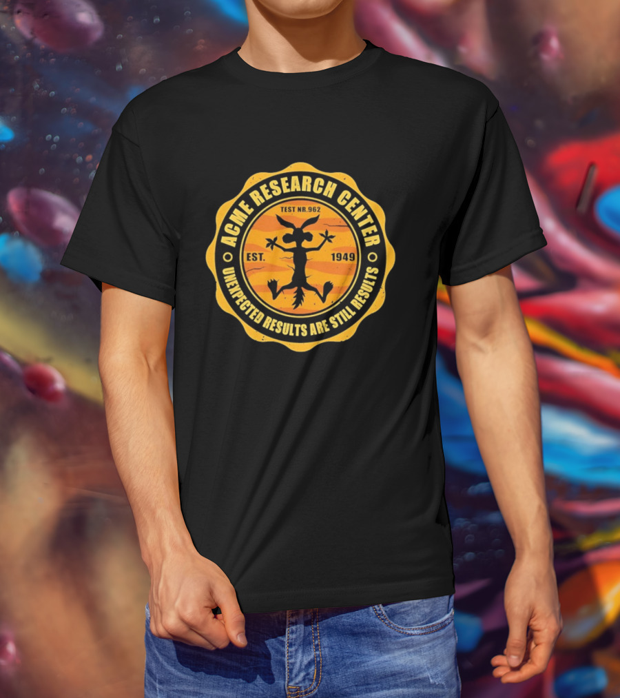 ACME Research Center Wile E Coyote Test NR.962 Unexpected Results Est. 1949 T-Shirt