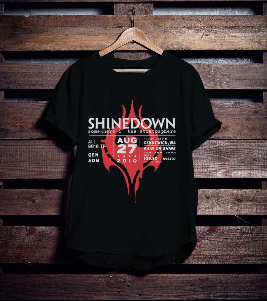 Shinedown Somewhere In The Stratosphere Kennewick Concert August 27 2010 General Admission T-Shirt