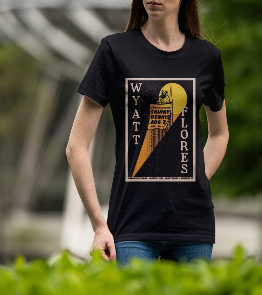 Wyatt Flores Album Release Show Skinny Dennis Aug 2 2026 Nashville TN T-Shirt