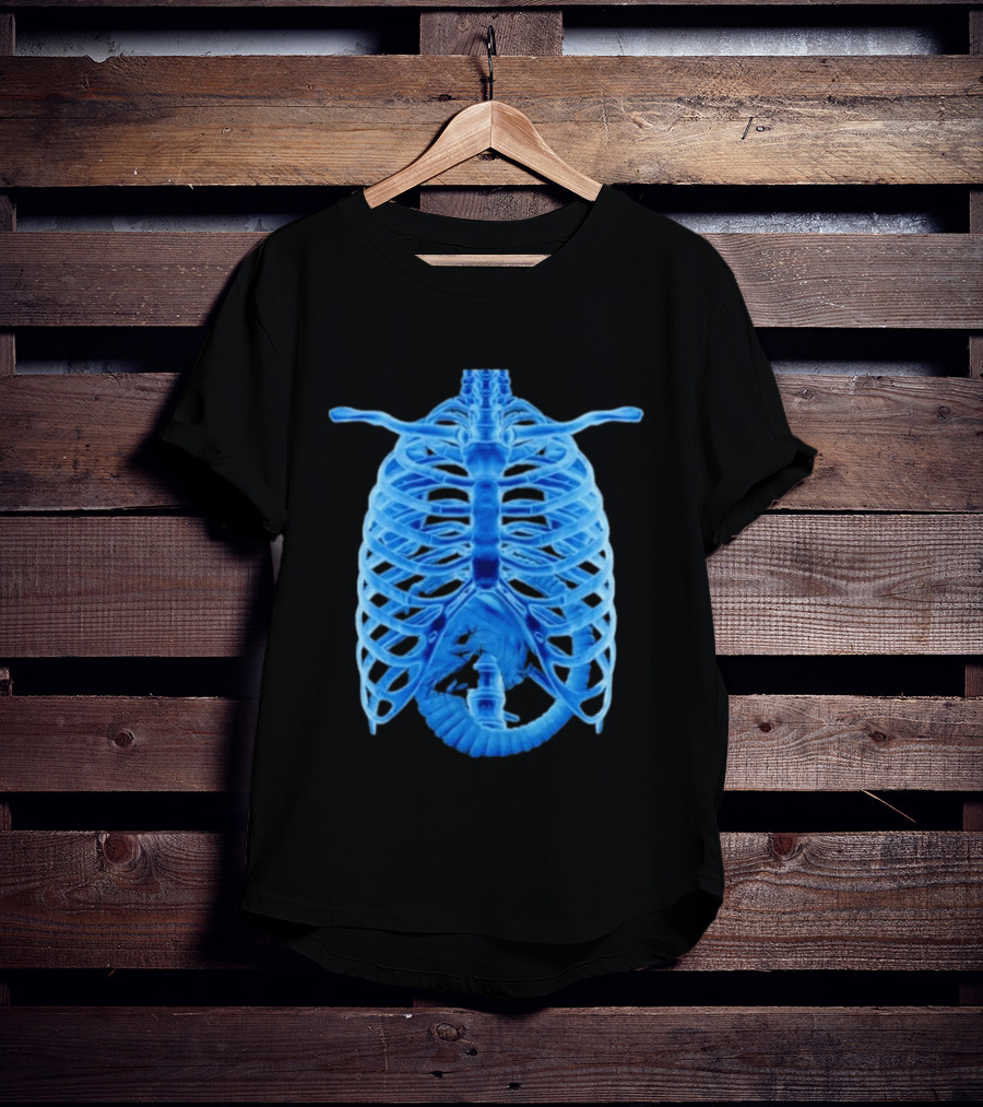 Alien Chestburster X Ray Rib Cage Black T-Shirt