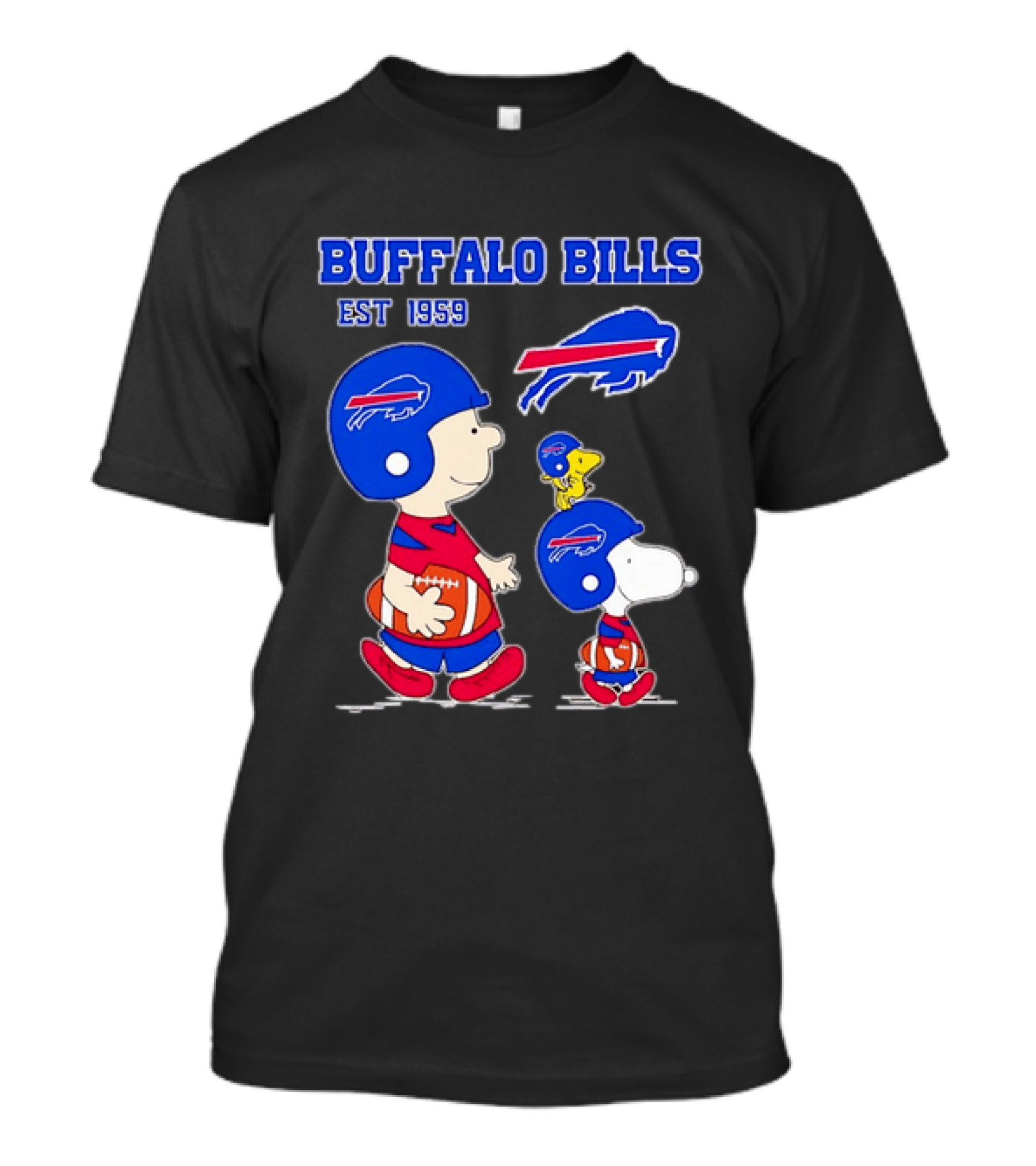 Buffalo Bills Est 1959 Charlie Brown Snoopy Peanuts Football Helmet T-Shirt