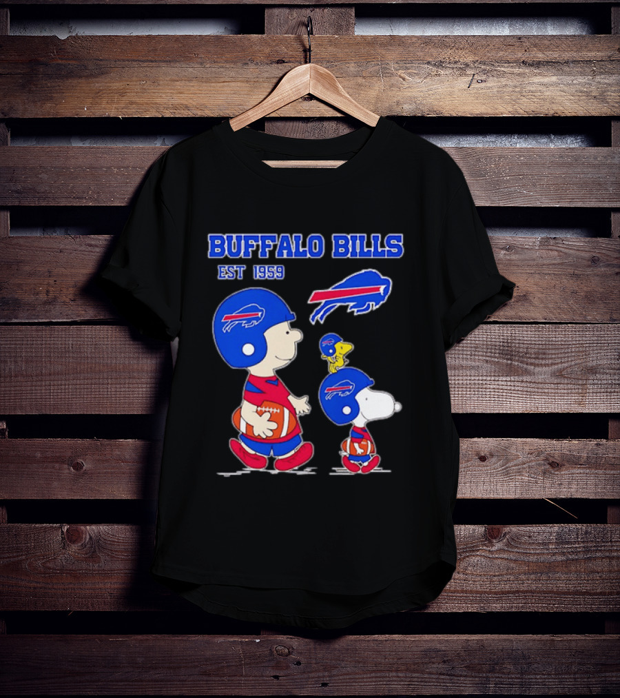 Buffalo Bills Est 1959 Charlie Brown Snoopy Peanuts Football Helmet T-Shirt