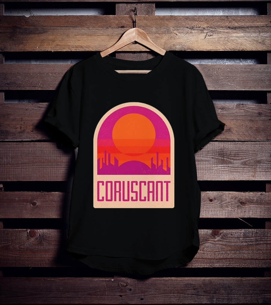 Coruscant Cityscape Star Wars Sci Fi Sunset Scene T-Shirt