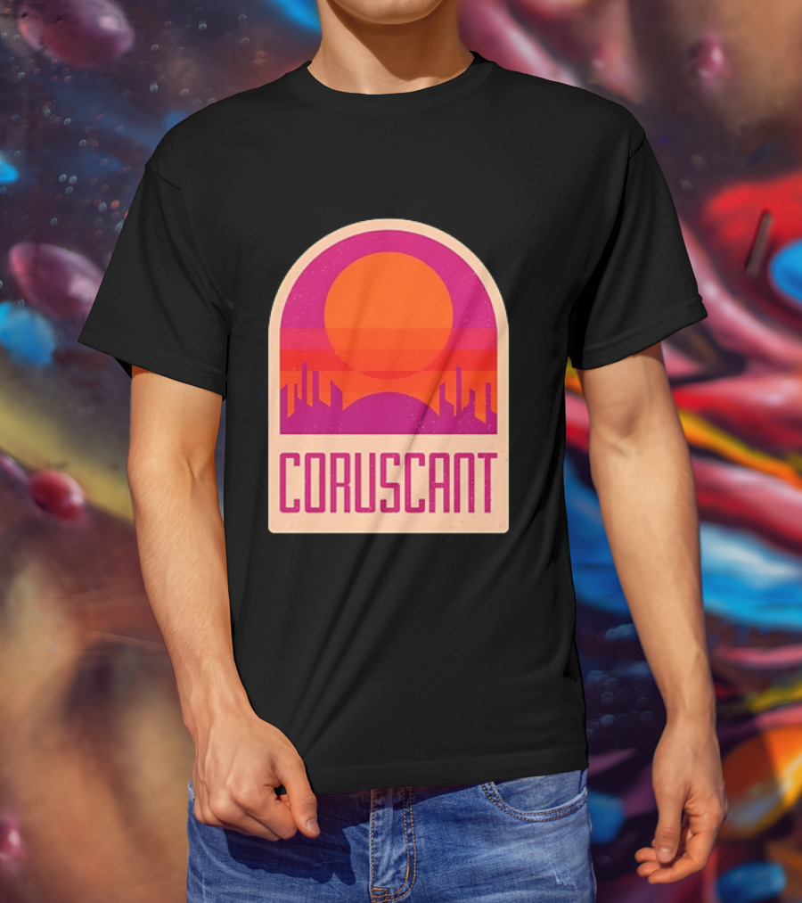 Coruscant Cityscape Star Wars Sci Fi Sunset Scene T-Shirt