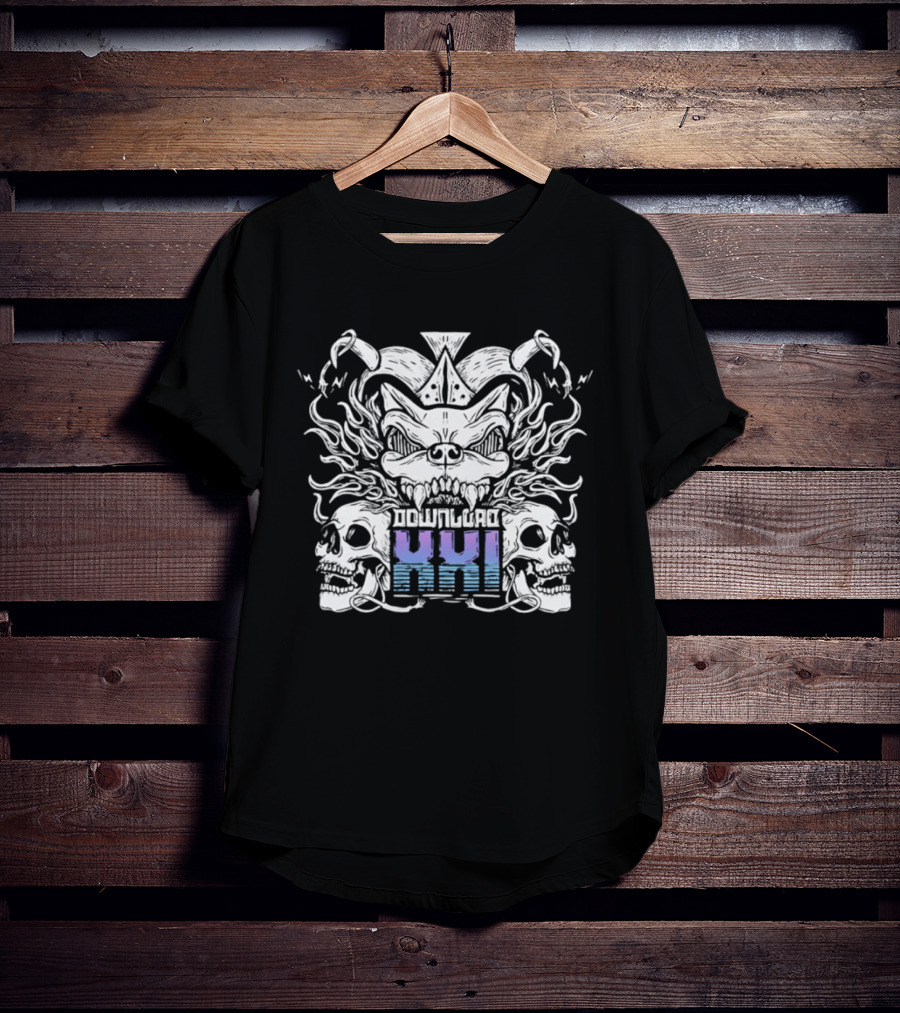 Download XXI Skull Demon Heavy Metal Flame T-Shirt