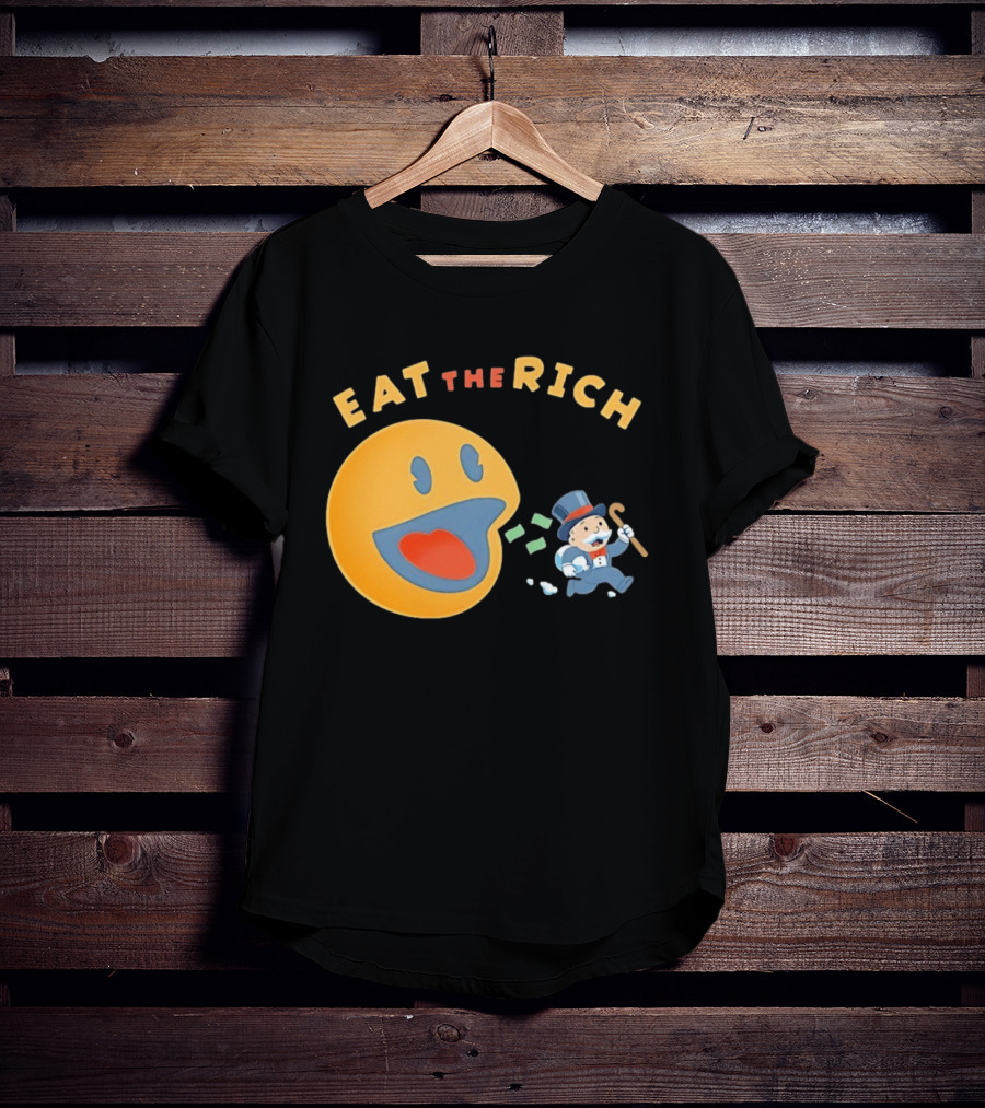 Eat The Rich Monopoly Man Pac Man Capitalism T-Shirt
