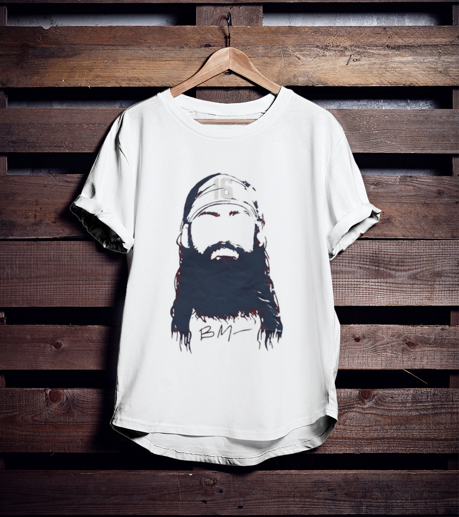 Brandon Marsh 16 Philadelphia Phillies Beard Silhouette BM Cap T-Shirt