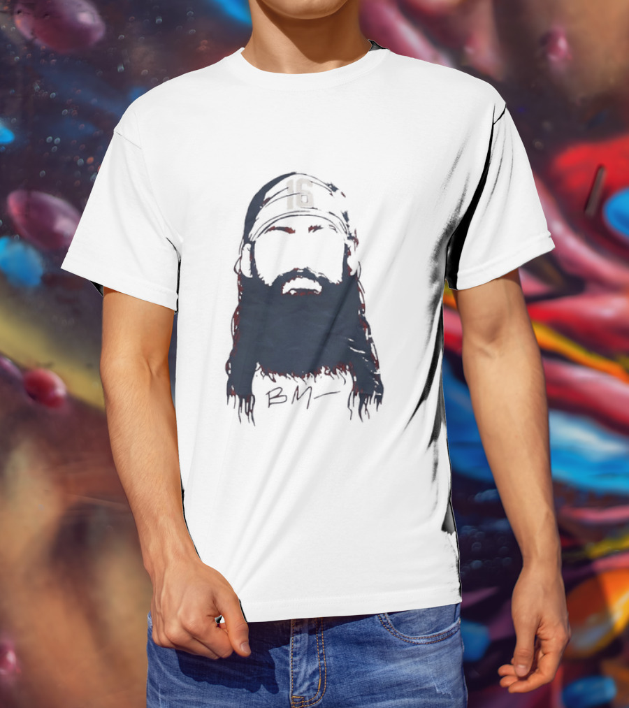 Brandon Marsh 16 Philadelphia Phillies Beard Silhouette BM Cap T-Shirt