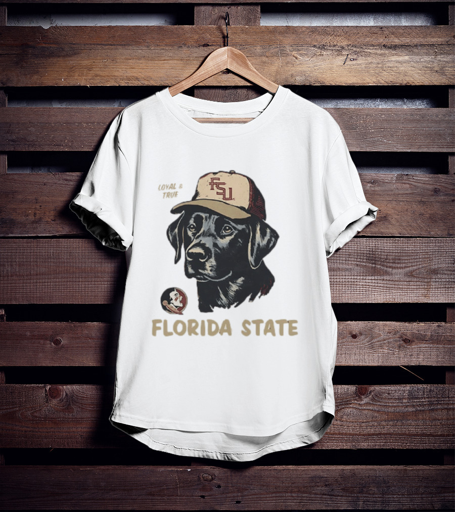 Florida State Loyal And True Labrador Retriever FSU Hat Fan Gear T-Shirt