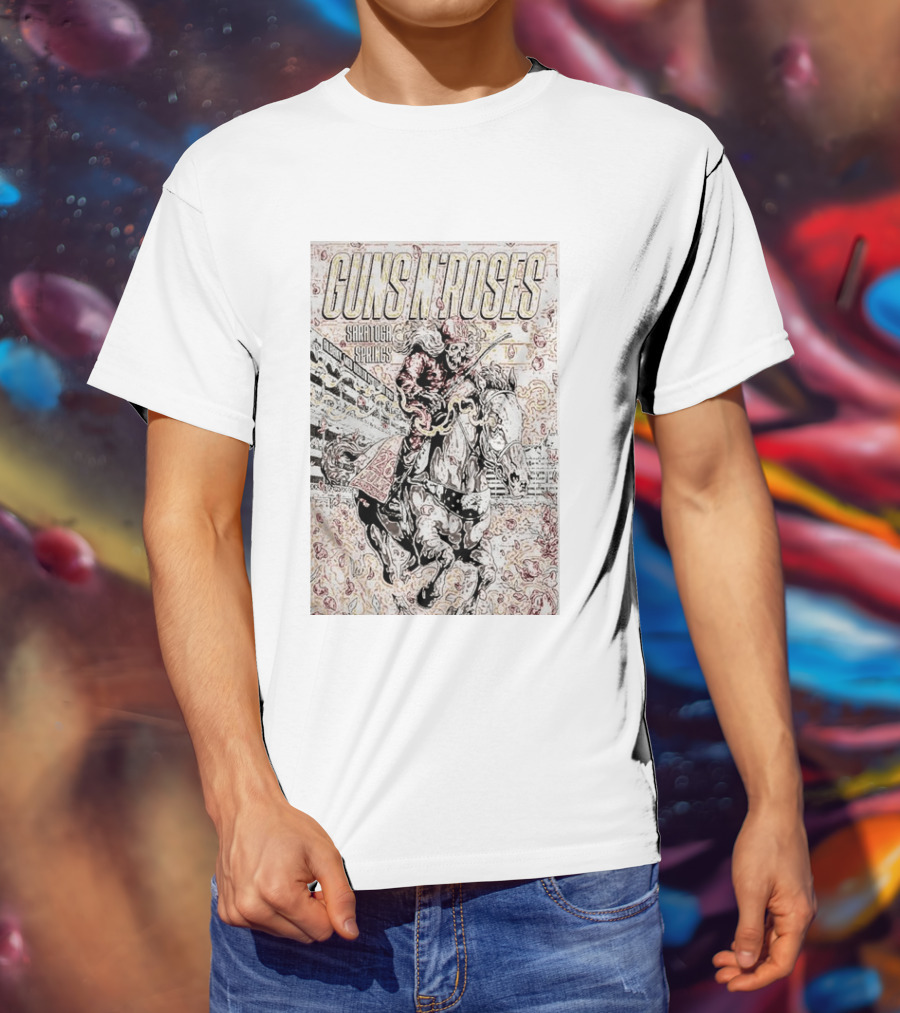 Guns N' Roses Saratoga Springs July 26 Skeleton Horse Rider T-Shirt