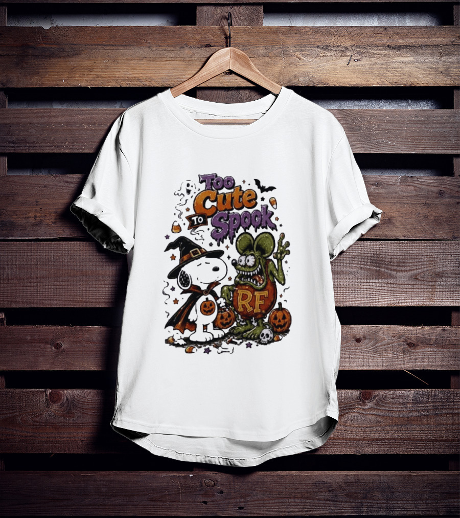 Too Cute To Spook Peanuts Snoopy X Rat Fink Halloween T-Shirt