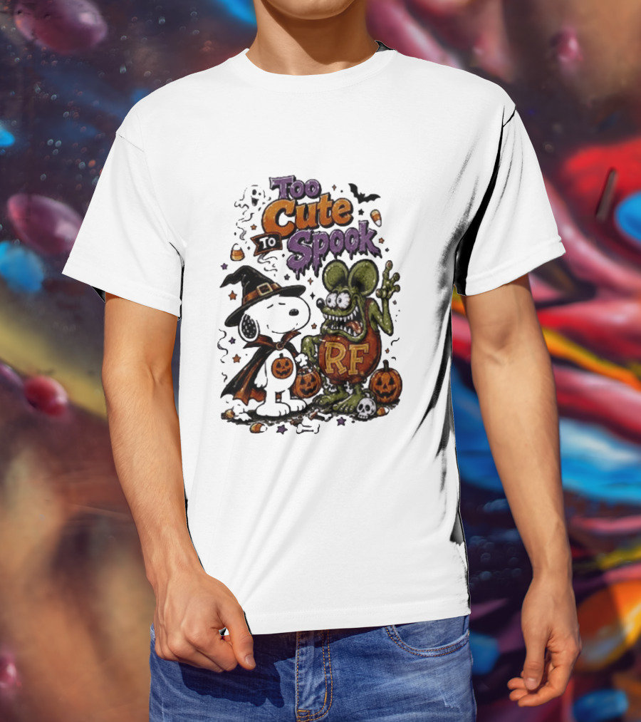 Too Cute To Spook Peanuts Snoopy X Rat Fink Halloween T-Shirt