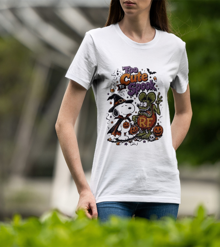 Too Cute To Spook Peanuts Snoopy X Rat Fink Halloween T-Shirt
