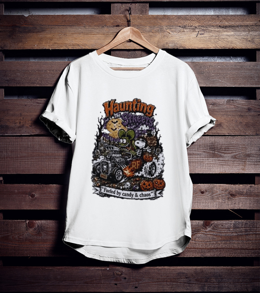 Peanuts Snoopy X Rat Fink Haunting The Streets Fueled By Candy & Chaos Halloween T-Shirt