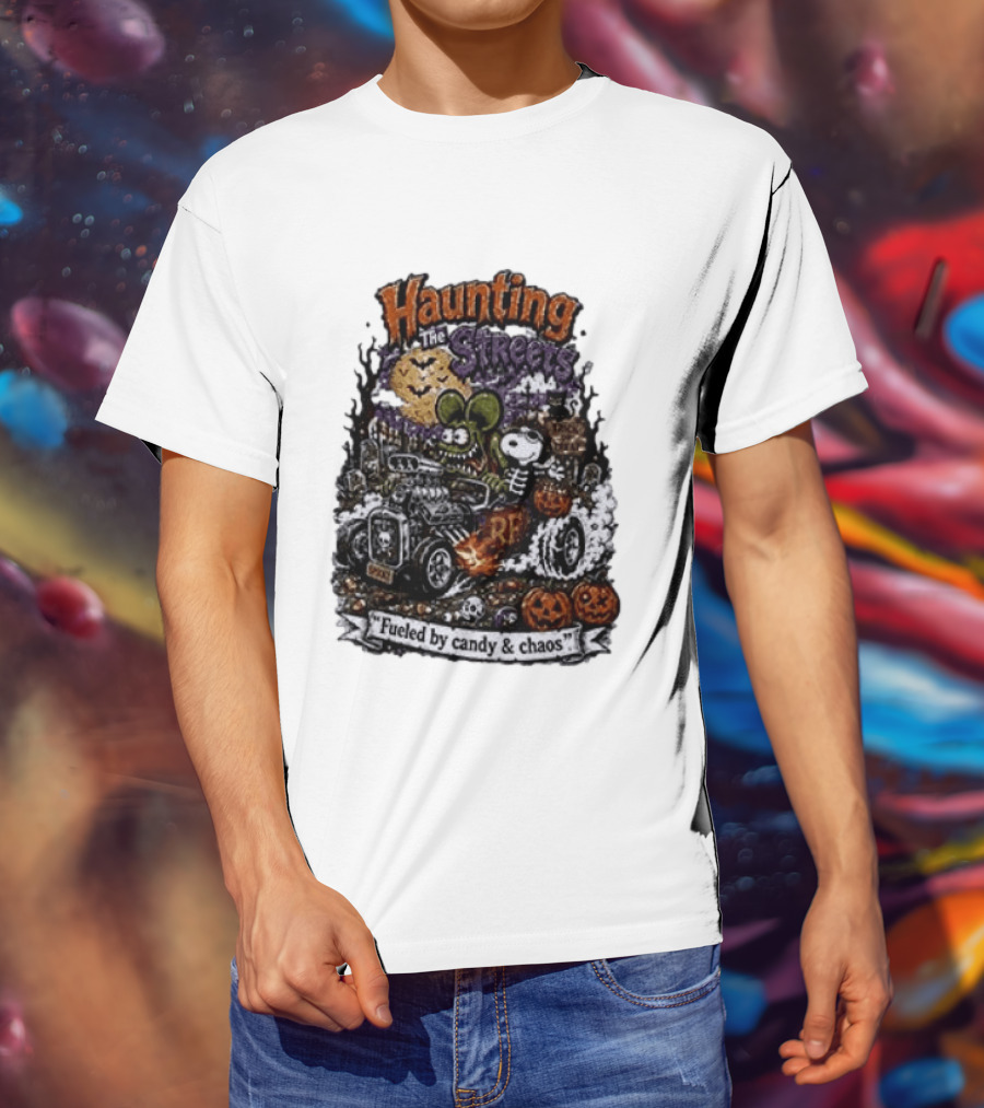 Peanuts Snoopy X Rat Fink Haunting The Streets Fueled By Candy & Chaos Halloween T-Shirt