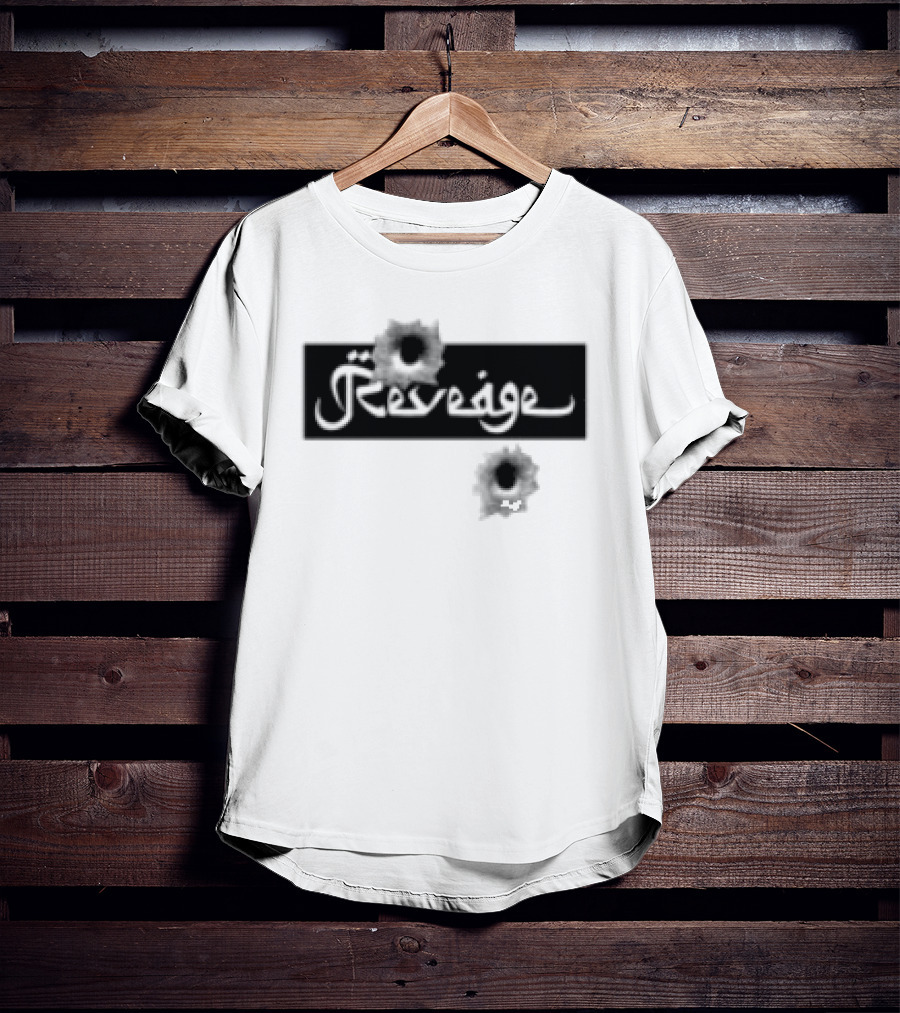 Revenge Arabic Text White Black Fusion T-Shirt
