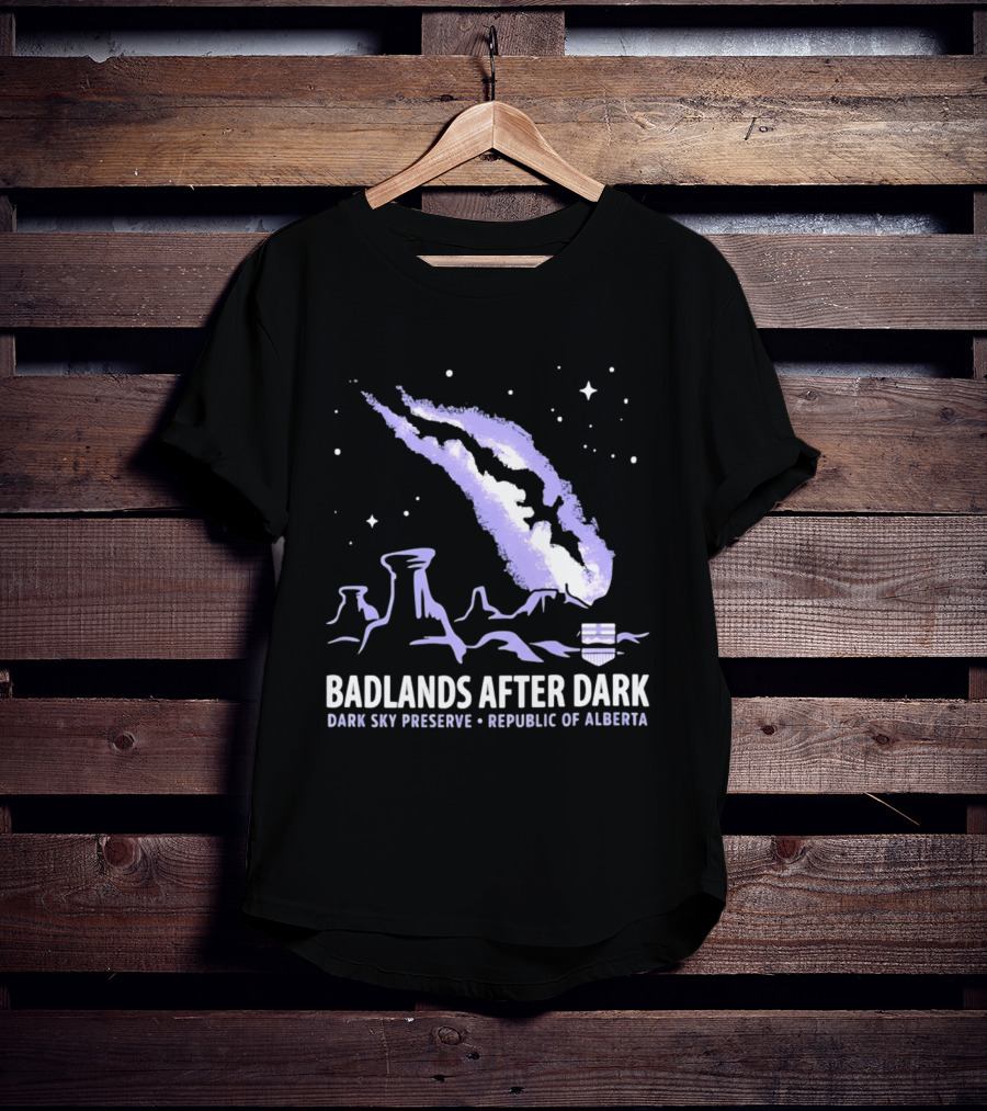 Badlands After Dark Dark Sky Preserve Republic Of Alberta Visionary Celestial Landscape T-Shirt