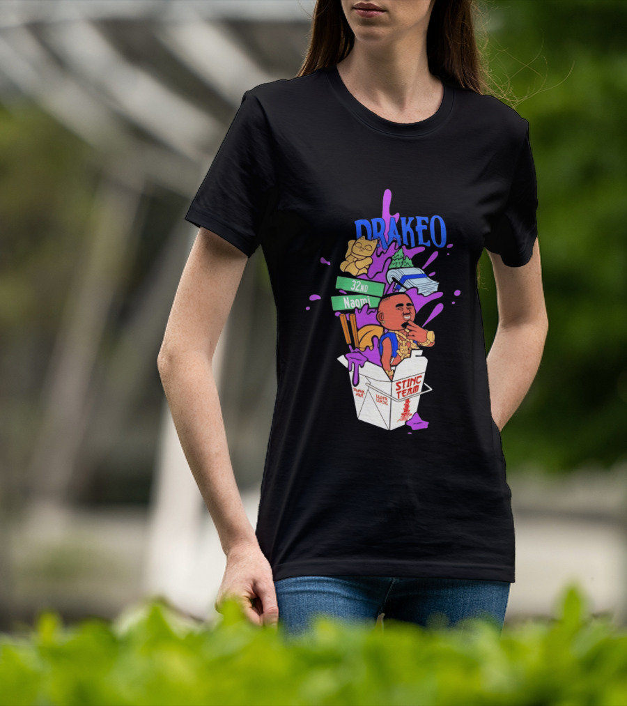 Drakeo The Ruler Stinc Team 32nd Naomi Lucky Cat And Chopsticks T-Shirt
