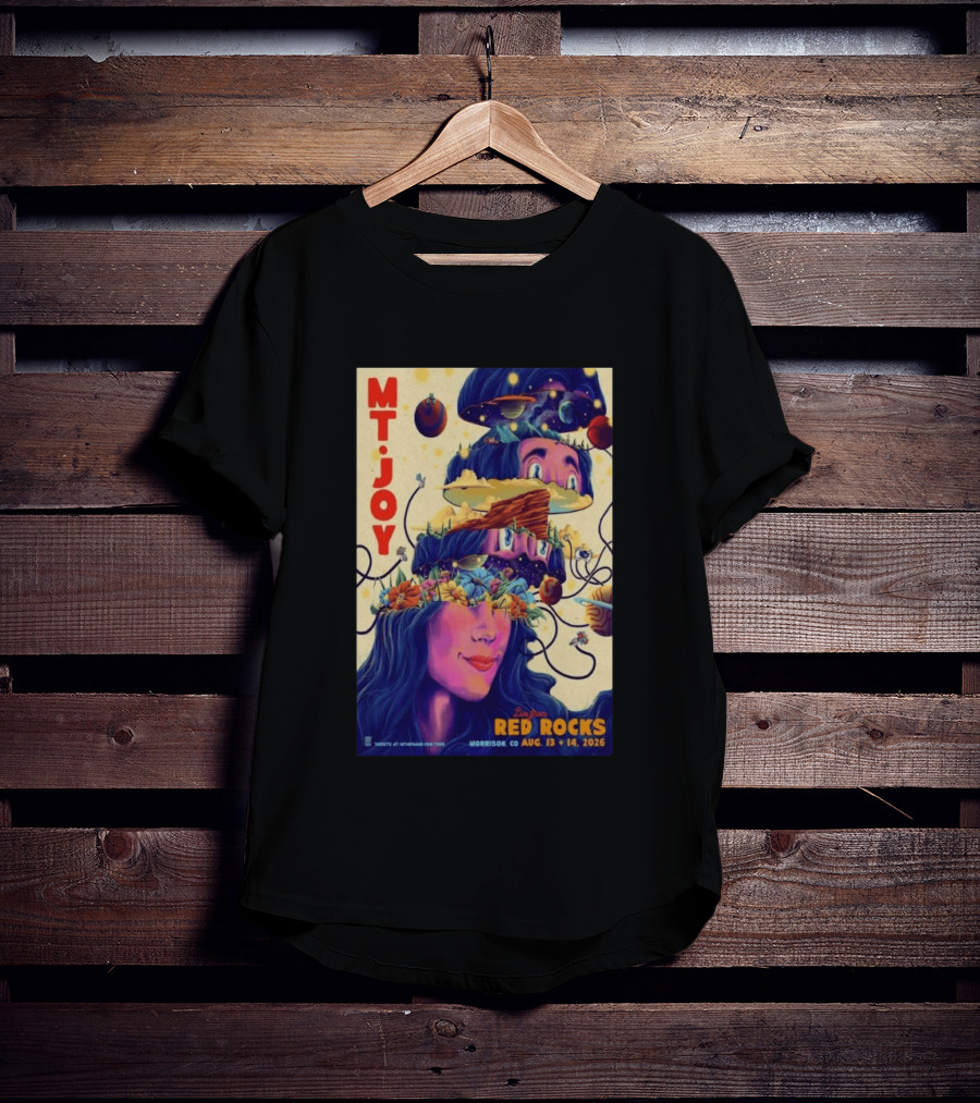 Mt. Joy Live Red Rocks Amphitheatre Morrison CO Aug 13 14 2026 Cosmic Landscape T-Shirt