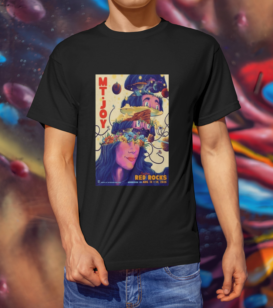 Mt. Joy Live Red Rocks Amphitheatre Morrison CO Aug 13 14 2026 Cosmic Landscape T-Shirt