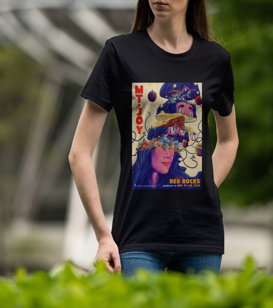 Mt. Joy Live Red Rocks Amphitheatre Morrison CO Aug 13 14 2026 Cosmic Landscape T-Shirt
