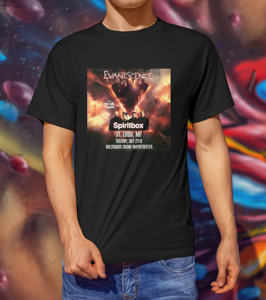 Evanescence Nova Twins Spiritbox Concert St. Louis MO July 28 Hollywood Casino Amphitheater T-Shirt