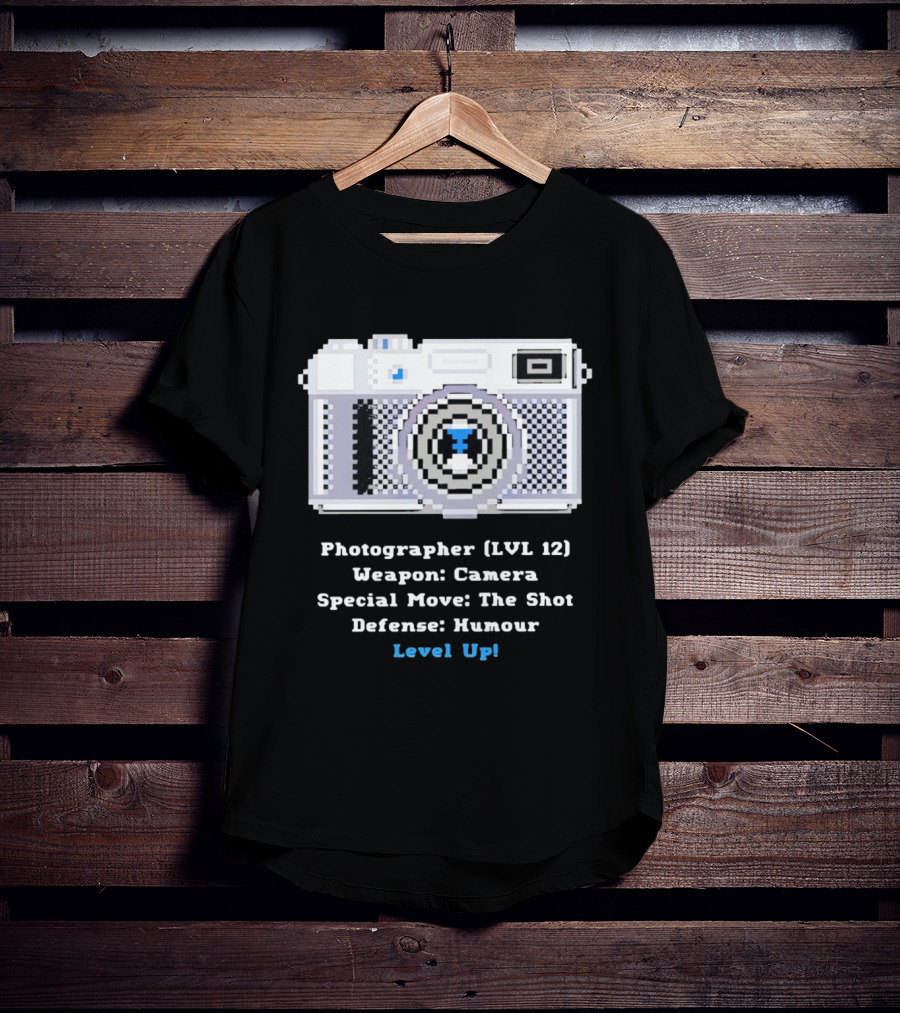 Photographer LVL 12 Weapon Camera Special Move The Shot Defense Humour Level Up T-Shirt