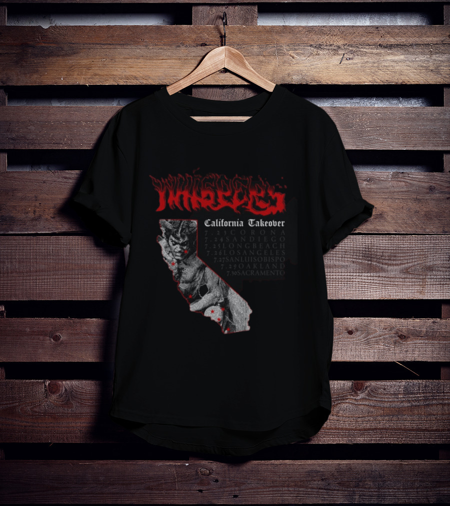 Pleasures Whispers California Takeover Tour Corona San Diego Long Beach Los Angeles San Luis Obispo Oakland Sacramento T-Shirt