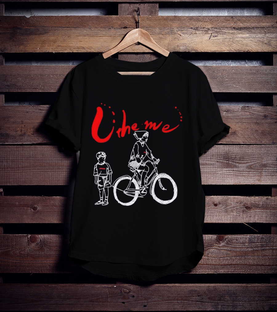 Utheme Rider And Standing Boy Cycling Sport Scene T-Shirt