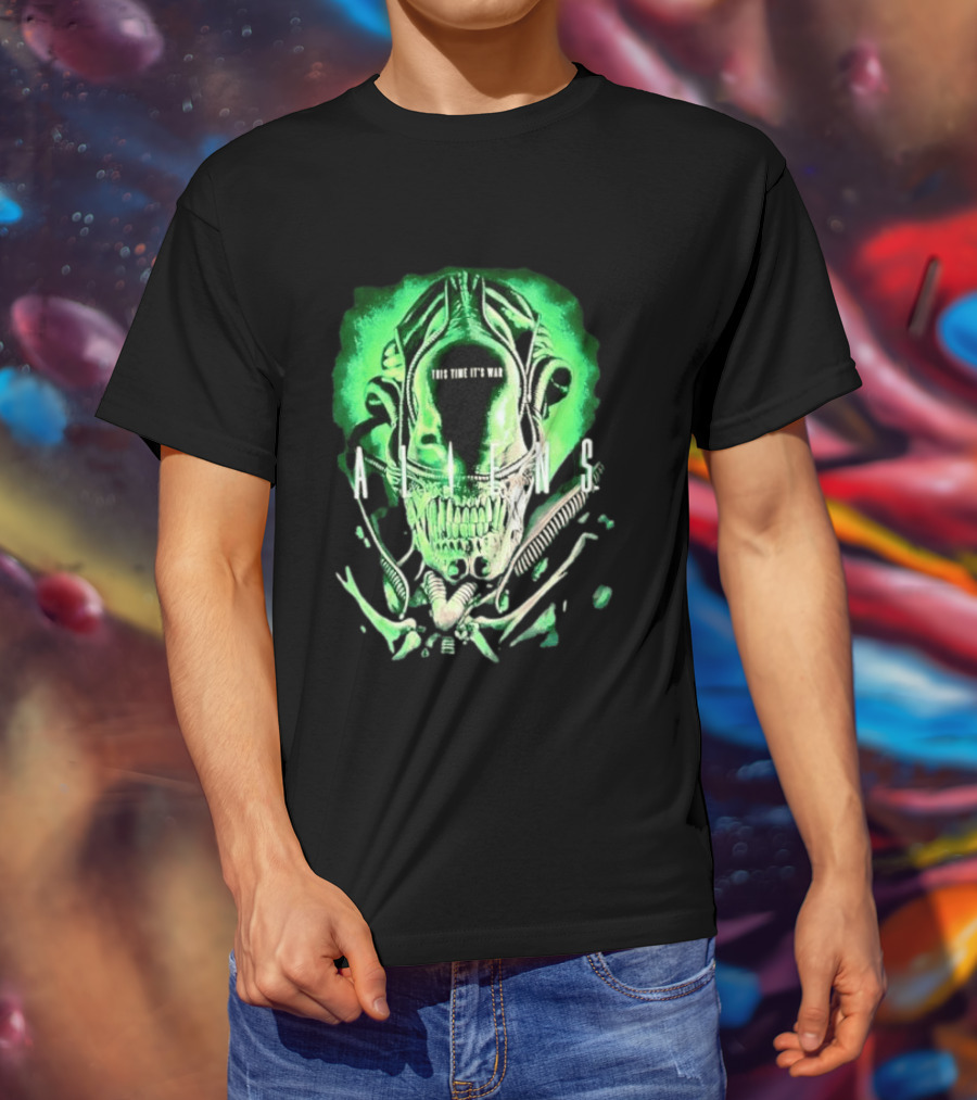 Xenomorph Aliens This Time It's War Alien Franchise Movie T-Shirt