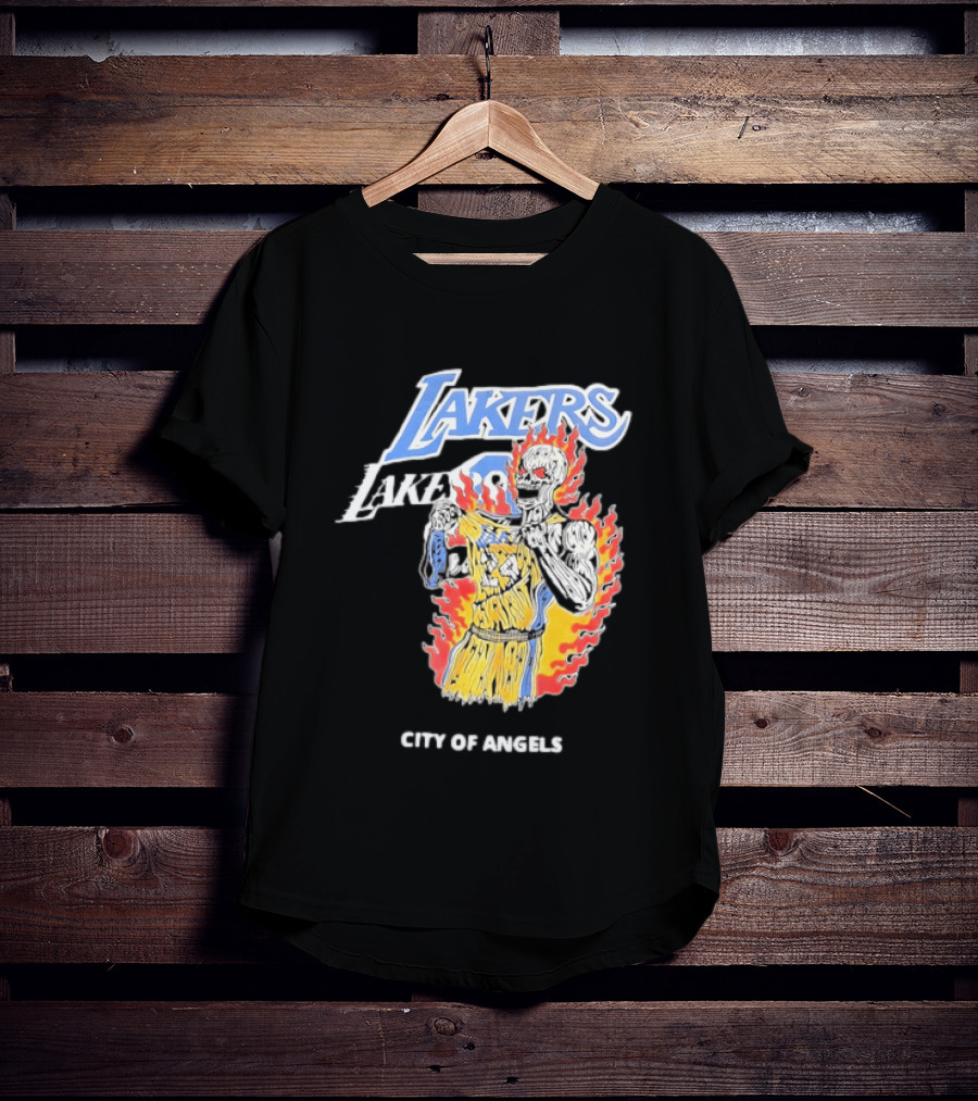 Los Angeles Lakers City Of Angels 24 Kobe Bryant Basketball T-Shirt