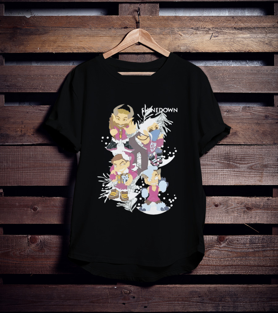 Shinedown Chibi Band Members Holiday Christmas Decor T-Shirt
