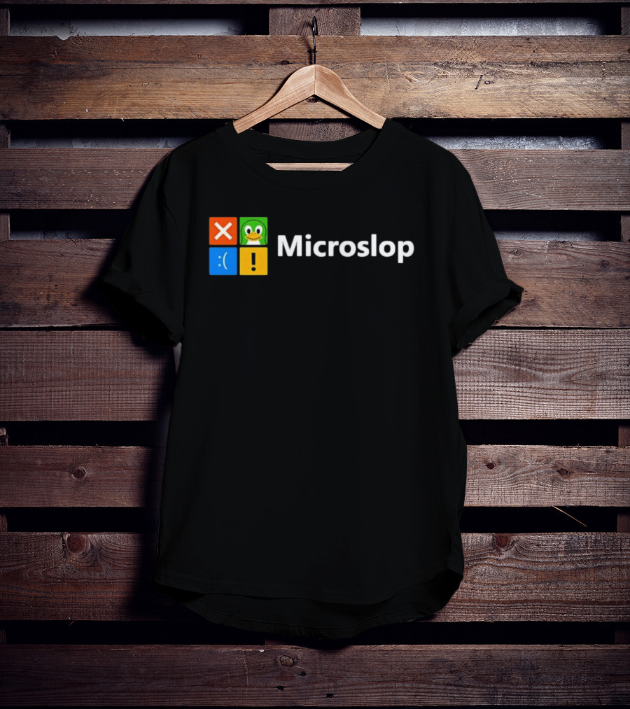 Microslop Linux Penguin Error Icon Blocks T-Shirt
