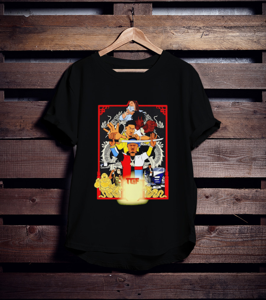 TGF Stinc Team Collage Streetwear Urban Dragons And Cars T-Shirt