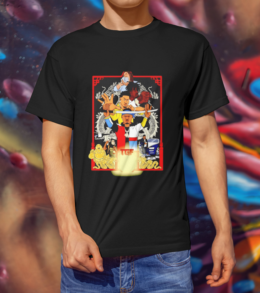 TGF Stinc Team Collage Streetwear Urban Dragons And Cars T-Shirt