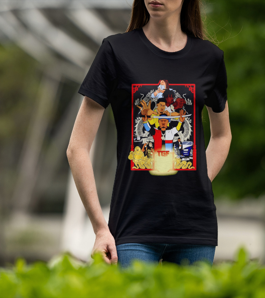 TGF Stinc Team Collage Streetwear Urban Dragons And Cars T-Shirt