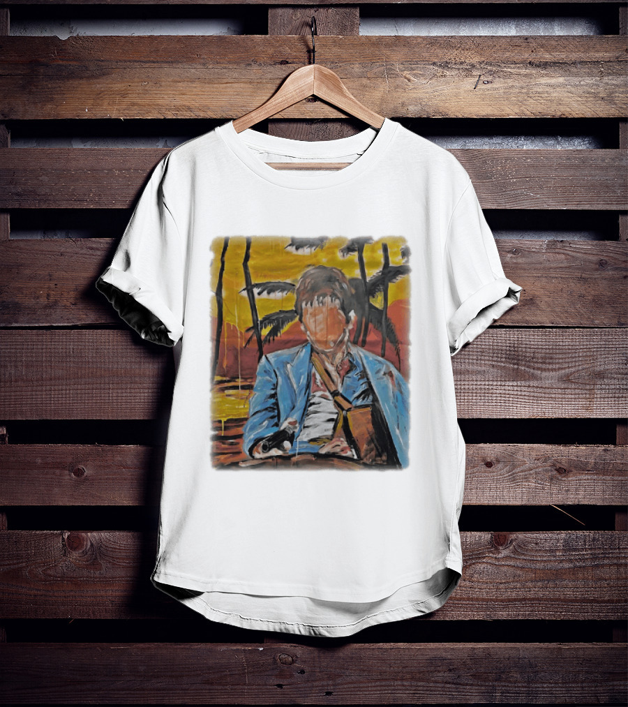 Al Pacino Tony Montana Scarface Oil Painting T-Shirt