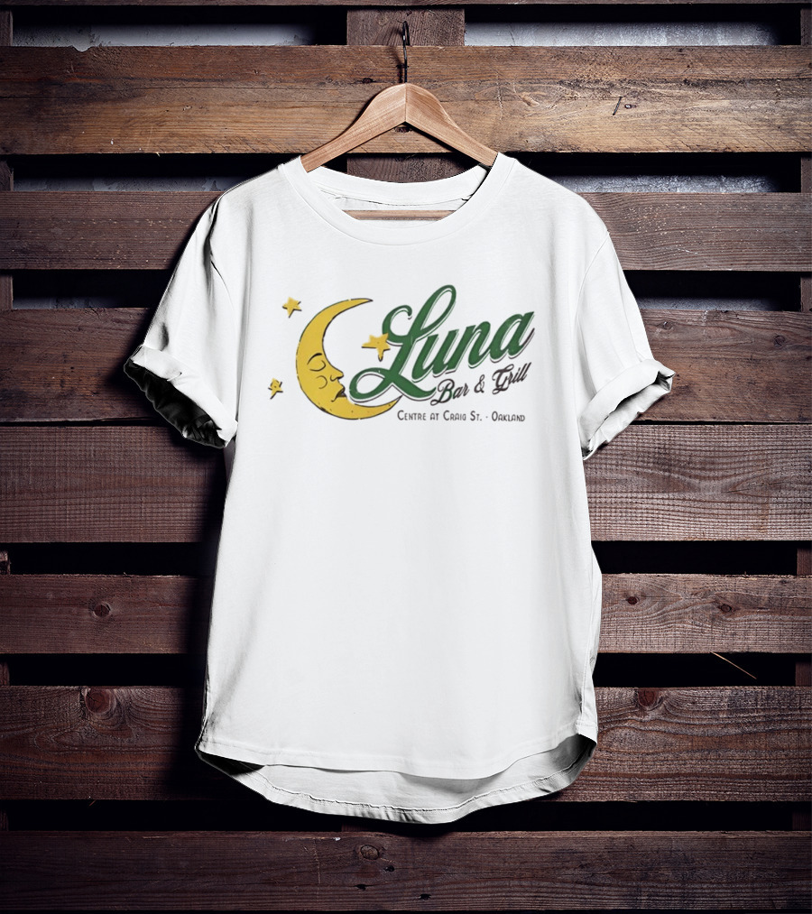 Luna Bar And Grill Centre At Craig St Oakland Moon And Stars T-Shirt