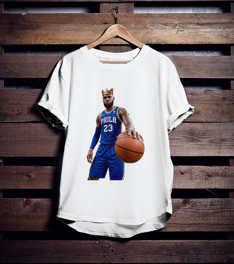 LeBron James King Crown Dribbling Philadelphia 76ers Basketball Player 23 Phila T-Shirt