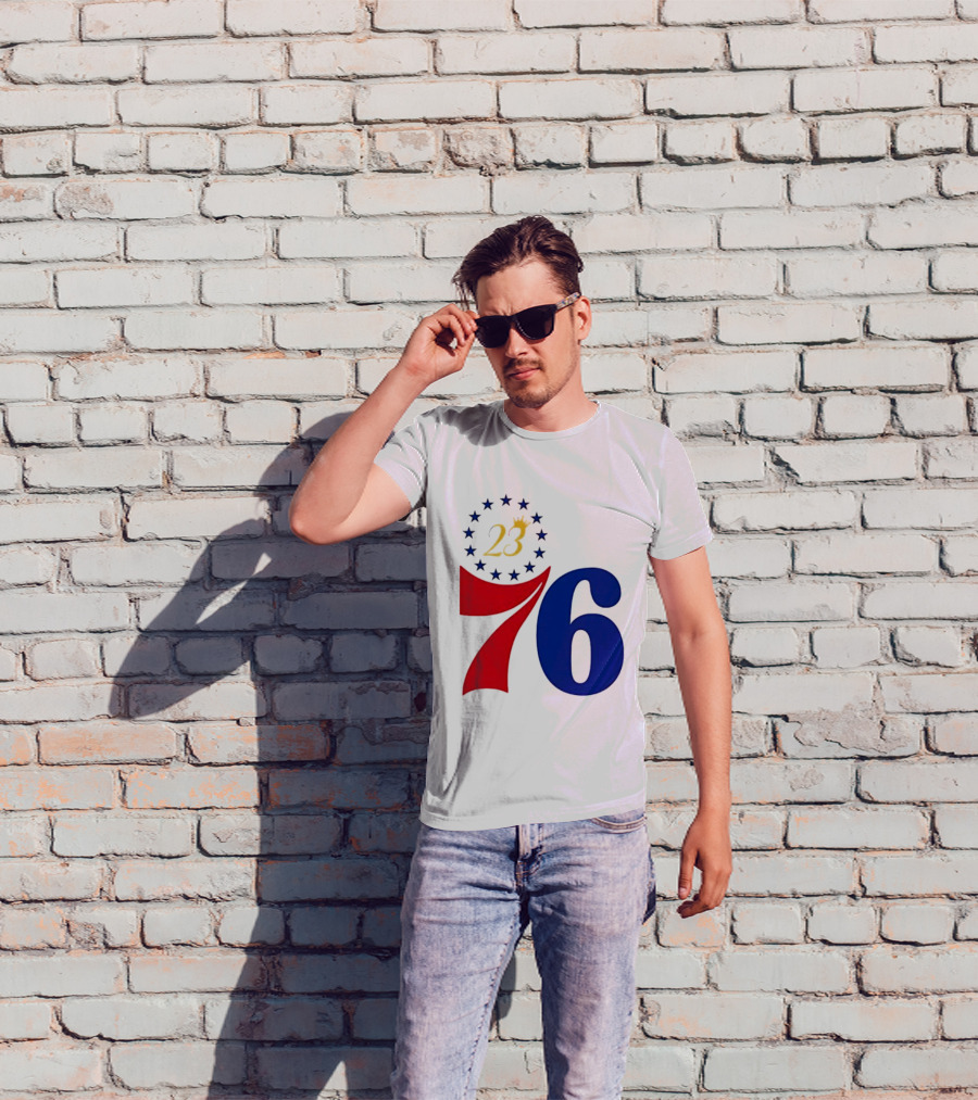 LeBron James 23 Philadelphia 76ers Inspired Number Stars T-Shirt