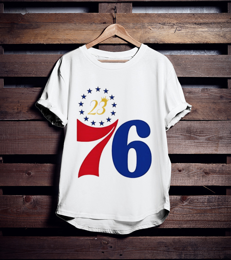 LeBron James 23 Philadelphia 76ers Inspired Number Stars T-Shirt