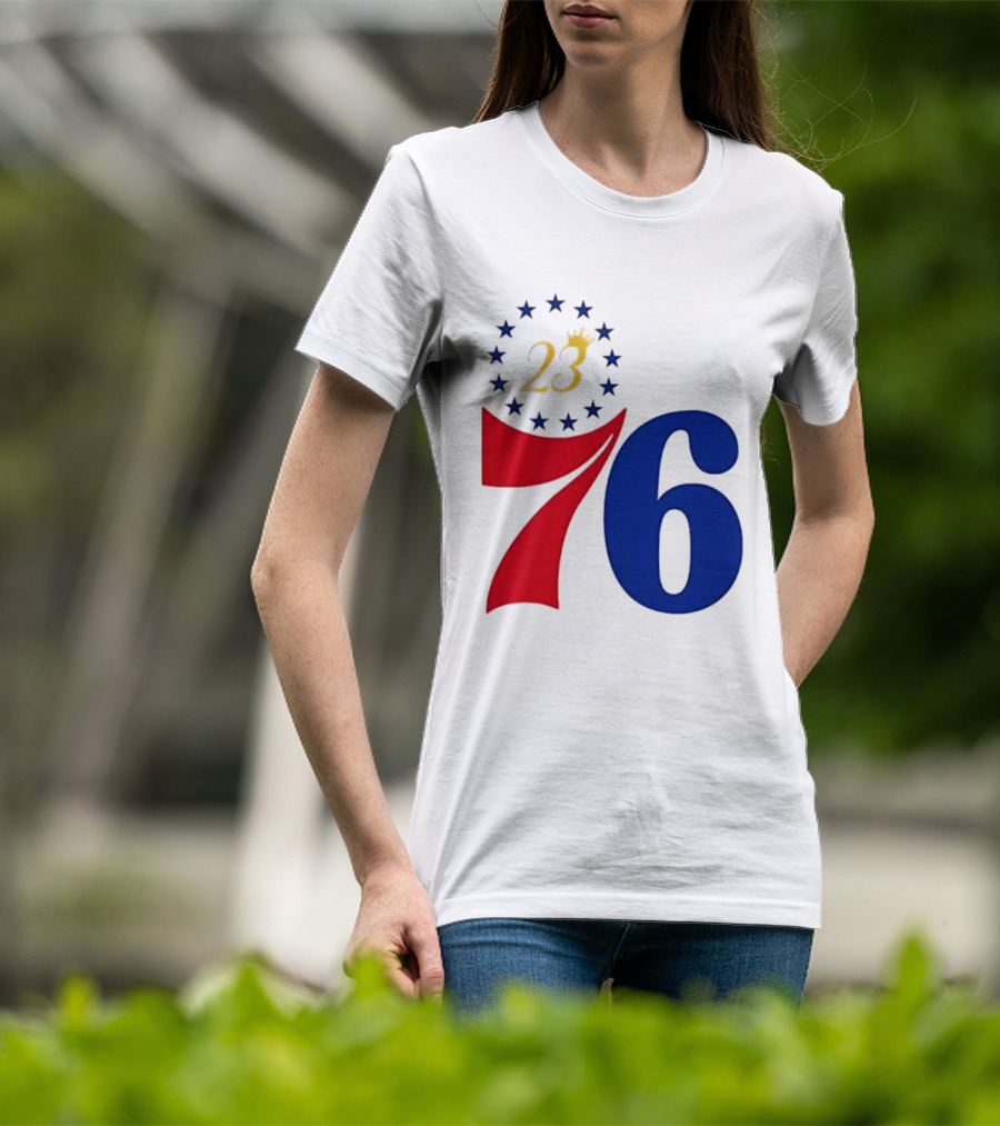 LeBron James 23 Philadelphia 76ers Inspired Number Stars T-Shirt