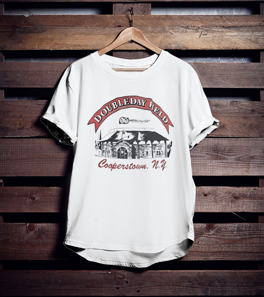Doubleday Field Cooperstown NY Baseball Stadium Nostalgia T-Shirt