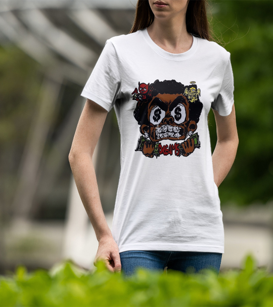 Dreams Money Cartoon Streetwear Dollar Eye Angel Devil T-Shirt