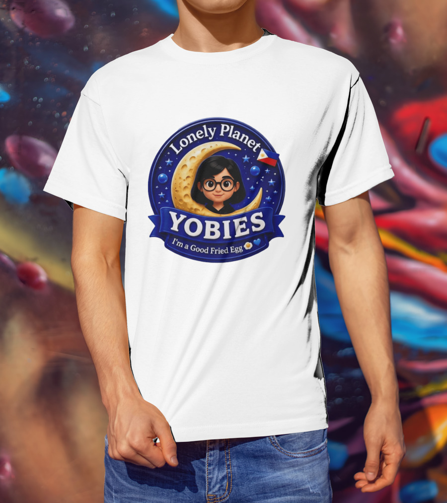 Lonely Planet Yobies I'm A Good Fried Egg Moon And Stars T-Shirt