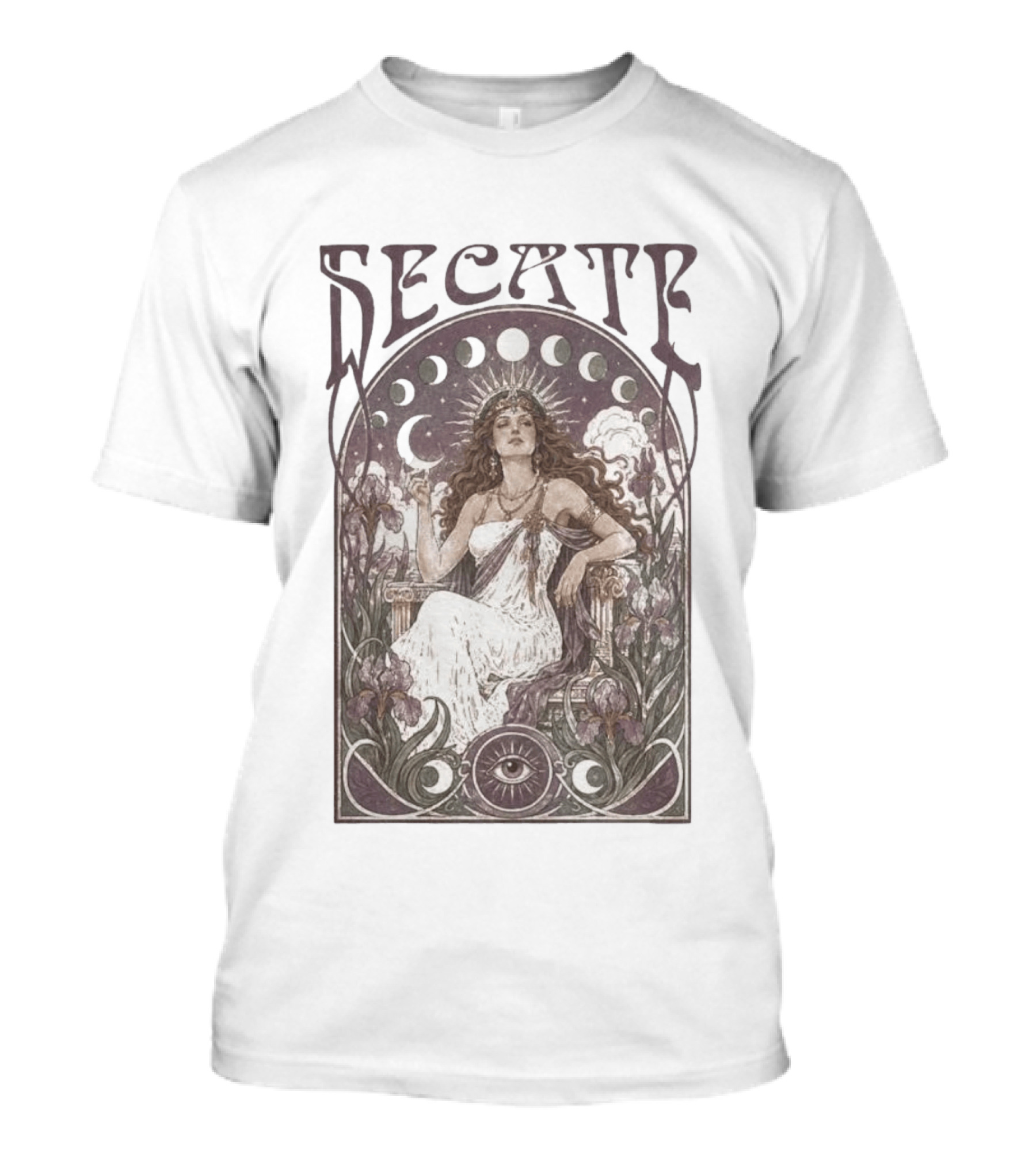 Hecate Goddess Moon Phases Magic Feminist Witch Pagan Crossroads Key Goth Grunge T-Shirt