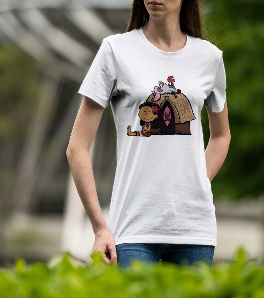 Moana Pua Heihei Peanuts Doghouse Cartoon T-Shirt