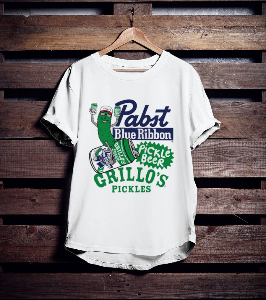 Pabst Blue Ribbon Grillo's Pickles Pickle Beer Festival 2023 T-Shirt