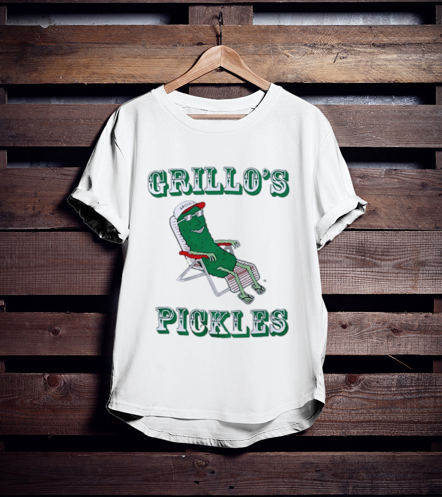 Grillo's Pickles Chill Pickle Relaxing In Chair T-Shirt